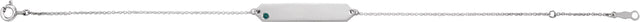 14K Gold Round Lab-Grown Alexandrite Engravable Geometric Bracelet - White Gold - view 2
