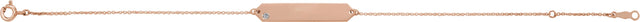 14K Gold Round Natural White Sapphire Engravable Geometric Bracelet - Rose Gold - view 2