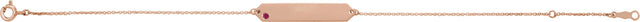 14K Gold Round Natural Ruby Engravable Geometric Bracelet - Rose Gold - view 2