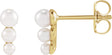 14K Gold Cultured White Freshwater Pearl Pearl Earrings – 3mm Stones - Yellow Gold