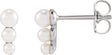 Platinum Cultured White Freshwater Pearl Pearl Earrings