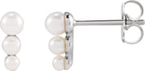Platinum Cultured White Freshwater Pearl Pearl Earrings