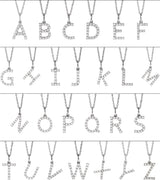 14K Gold Round Lab-Grown Diamond Accented Initial Necklace – up to 1/8 CTW - White Gold - view 2