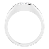 Platinum Lab-Grown Diamond Beveled-Edge Bezel-Set Band - view 2