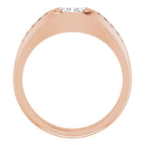 14K Gold Lab-Grown Diamond Beveled-Edge Bezel-Set Band - Rose Gold - view 2