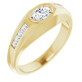 14K Gold Lab-Grown Diamond Beveled-Edge Bezel-Set Band - Yellow Gold