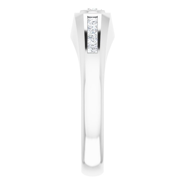 Platinum Lab-Grown Diamond Beveled-Edge Bezel-Set Band - view 4
