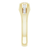 14K Gold Lab-Grown Diamond Beveled-Edge Bezel-Set Band - Yellow Gold - view 4