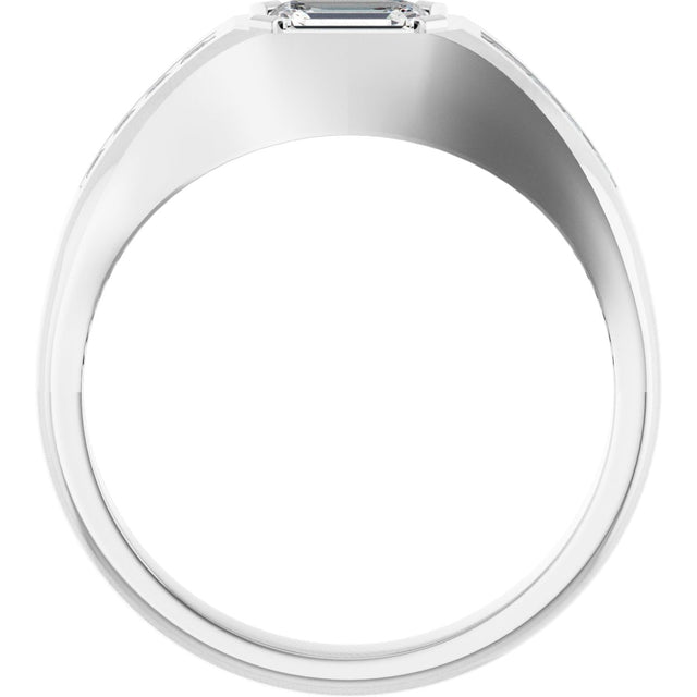 Platinum Lab-Grown Diamond Beveled-Edge Bezel-Set Band – 9/10–1 5/8 CTW - view 2
