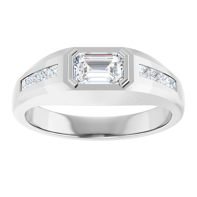 Platinum Lab-Grown Diamond Beveled-Edge Bezel-Set Band – 9/10–1 5/8 CTW - view 3