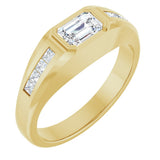 14K Gold Lab-Grown Diamond Beveled-Edge Bezel-Set Band – 9/10–1 5/8 CTW - Yellow Gold