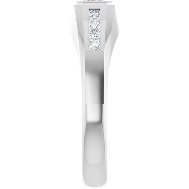 Platinum Lab-Grown Diamond Beveled-Edge Bezel-Set Band – 9/10–1 5/8 CTW - view 4