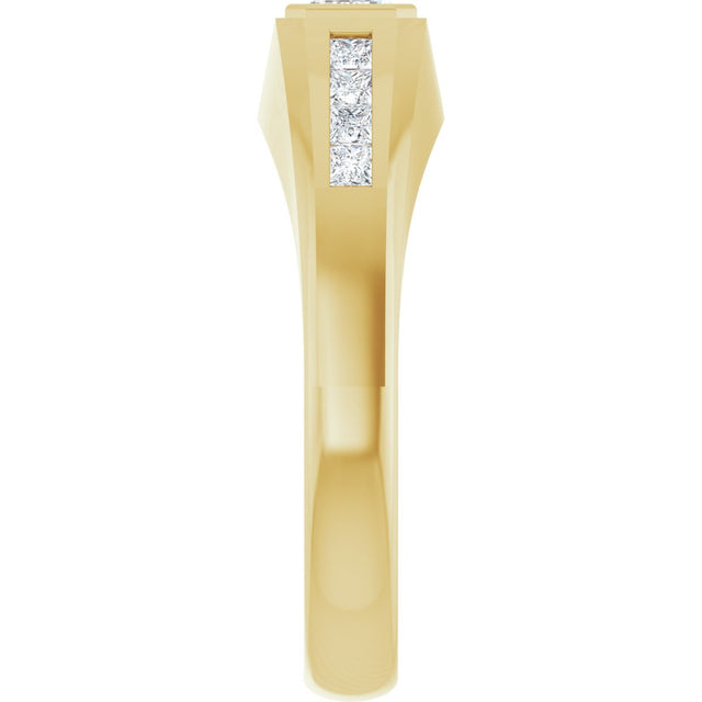 14K Gold Lab-Grown Diamond Beveled-Edge Bezel-Set Band – 9/10–1 5/8 CTW - Yellow Gold - view 4