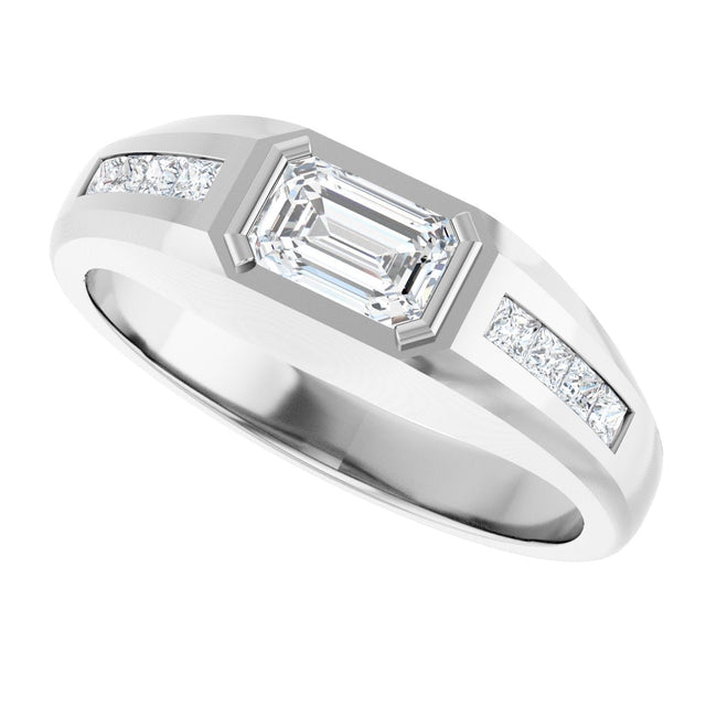14K Gold Lab-Grown Diamond Beveled-Edge Bezel-Set Band – 9/10–1 5/8 CTW - White Gold - view 5