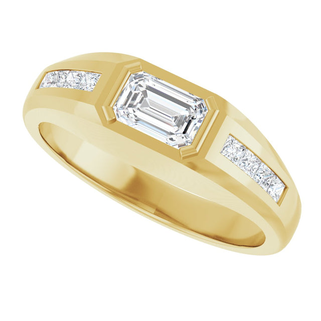14K Gold Lab-Grown Diamond Beveled-Edge Bezel-Set Band – 9/10–1 5/8 CTW - Yellow Gold - view 5