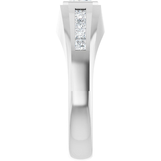 Platinum Lab-Grown Diamond Beveled-Edge Bezel-Set Band – 9/10–1 5/8 CTW - view 4