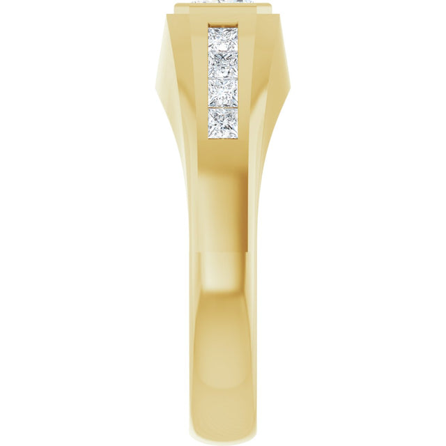 14K Gold Lab-Grown Diamond Beveled-Edge Bezel-Set Band – 9/10–1 5/8 CTW - Yellow Gold - view 4
