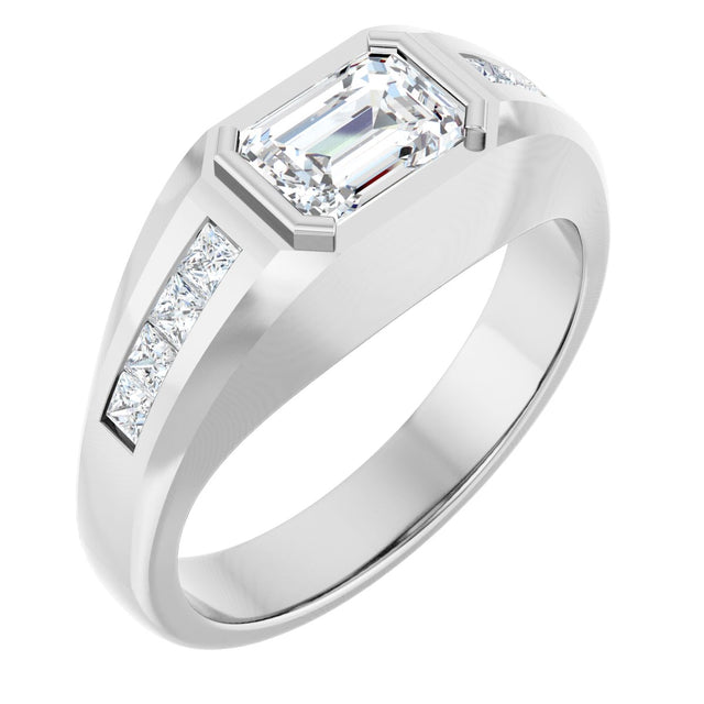 Platinum Lab-Grown Diamond Beveled-Edge Bezel-Set Band – 9/10–1 5/8 CTW