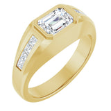 14K Gold Lab-Grown Diamond Beveled-Edge Bezel-Set Band – 9/10–1 5/8 CTW - Yellow Gold