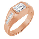 14K Gold Lab-Grown Diamond Beveled-Edge Bezel-Set Band – 9/10–1 5/8 CTW - Rose Gold