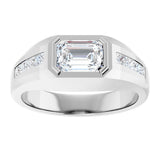Platinum Lab-Grown Diamond Beveled-Edge Bezel-Set Band – 9/10–1 5/8 CTW - view 3