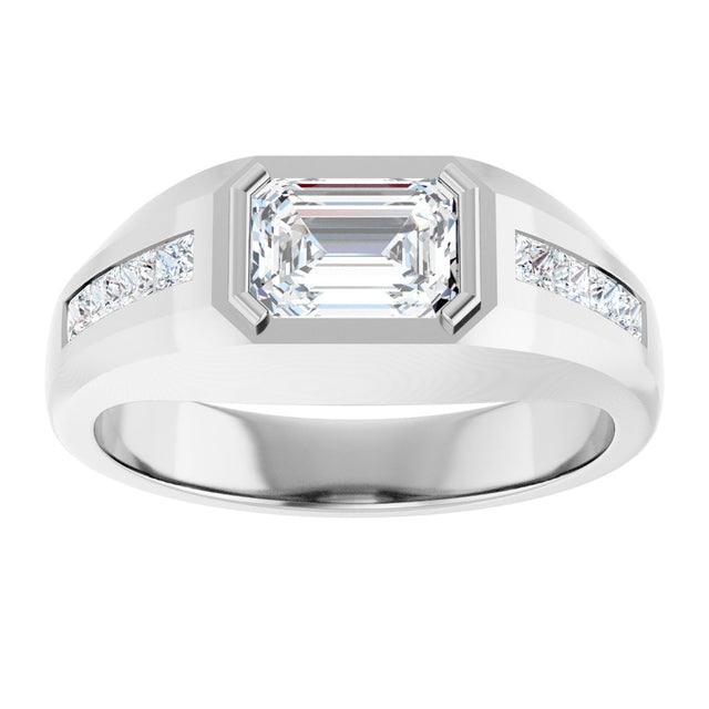 Platinum Lab-Grown Diamond Beveled-Edge Bezel-Set Band – 9/10–1 5/8 CTW - view 3