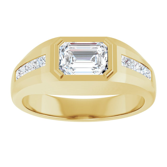 14K Gold Lab-Grown Diamond Beveled-Edge Bezel-Set Band – 9/10–1 5/8 CTW - Yellow Gold - view 3