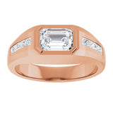 14K Gold Lab-Grown Diamond Beveled-Edge Bezel-Set Band – 9/10–1 5/8 CTW - Rose Gold - view 3