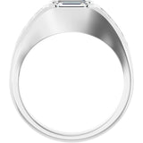 Platinum Lab-Grown Diamond Beveled-Edge Bezel-Set Band – 9/10–1 5/8 CTW - view 2