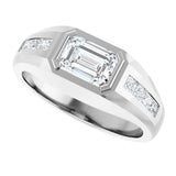 Platinum Lab-Grown Diamond Beveled-Edge Bezel-Set Band – 9/10–1 5/8 CTW - view 5