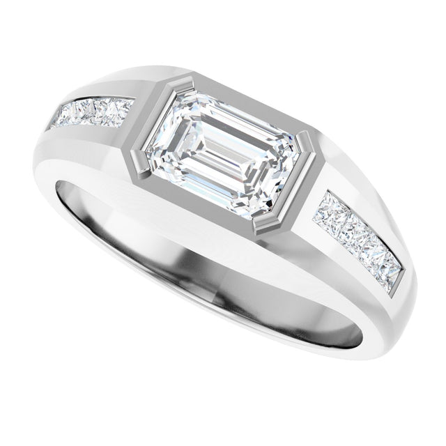 Platinum Lab-Grown Diamond Beveled-Edge Bezel-Set Band – 9/10–1 5/8 CTW - view 5