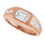 14K Gold Lab-Grown Diamond Beveled-Edge Bezel-Set Band – 9/10–1 5/8 CTW - Rose Gold - view 5