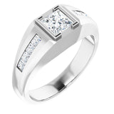 Platinum Natural Diamond Beveled-Edge Bezel-Set Band – 1 1/8 CTW