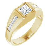 14K Gold Natural Diamond Beveled-Edge Bezel-Set Band – 1 1/8 CTW - Yellow Gold