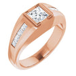 14K Gold Natural Diamond Beveled-Edge Bezel-Set Band – 1 1/8 CTW - Rose Gold