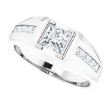 Platinum Lab-Grown Diamond Beveled-Edge Bezel-Set Band – 9/10–1 5/8 CTW - view 5