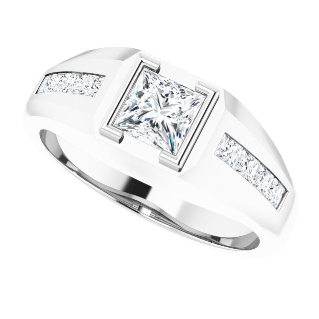 Platinum Lab-Grown Diamond Beveled-Edge Bezel-Set Band – 9/10–1 5/8 CTW - view 5