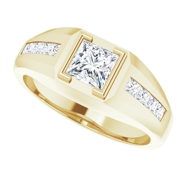 14K Gold Lab-Grown Diamond Beveled-Edge Bezel-Set Band – 9/10–1 5/8 CTW - Yellow Gold - view 5