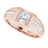 14K Gold Lab-Grown Diamond Beveled-Edge Bezel-Set Band – 9/10–1 5/8 CTW - Rose Gold - view 5
