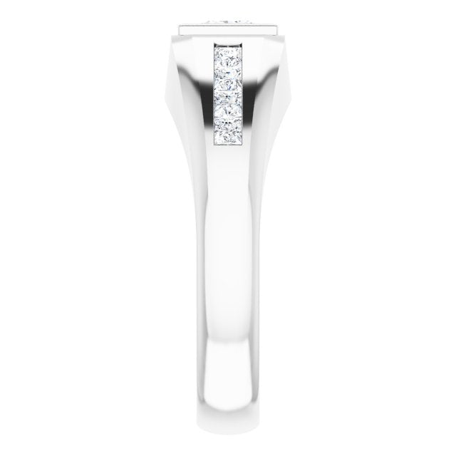 Platinum Lab-Grown Diamond Beveled-Edge Bezel-Set Band – 9/10–1 5/8 CTW - view 4