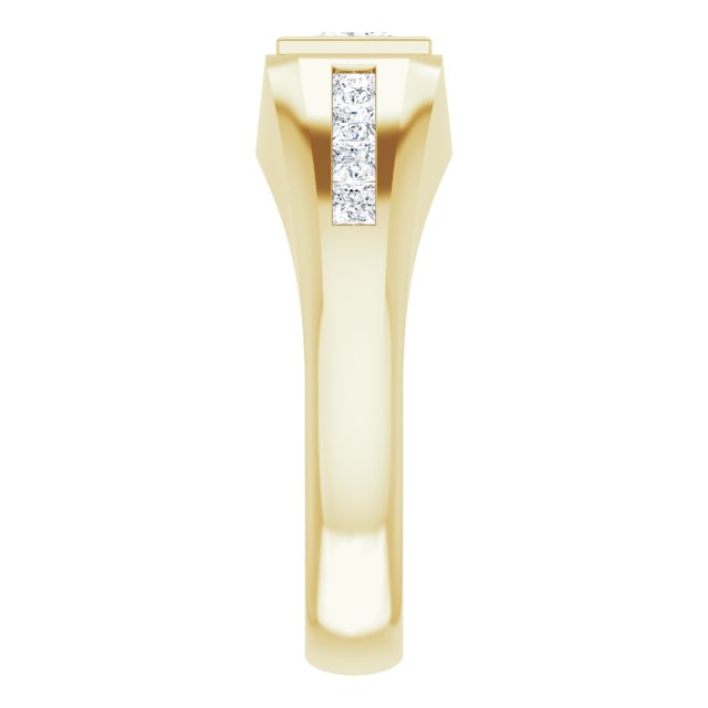 14K Gold Lab-Grown Diamond Beveled-Edge Bezel-Set Band – 9/10–1 5/8 CTW - Yellow Gold - view 4