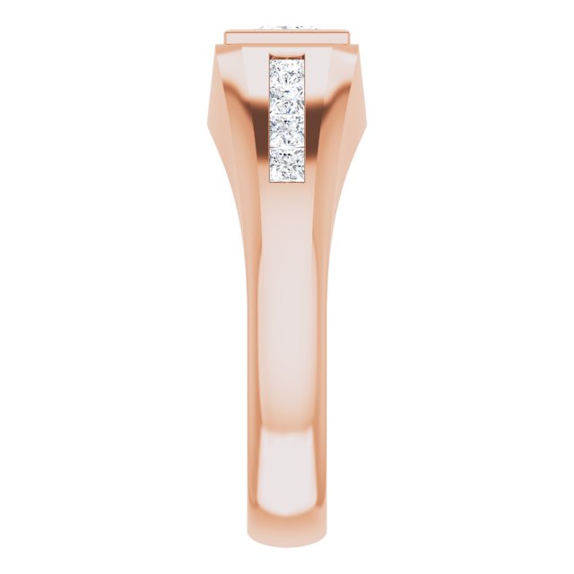 14K Gold Lab-Grown Diamond Beveled-Edge Bezel-Set Band – 9/10–1 5/8 CTW - Rose Gold - view 4