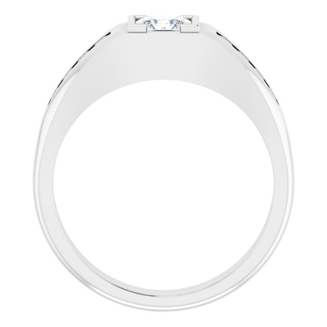 Platinum Lab-Grown Diamond Beveled-Edge Bezel-Set Band – 9/10–1 5/8 CTW - view 2