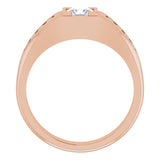 14K Gold Lab-Grown Diamond Beveled-Edge Bezel-Set Band – 9/10–1 5/8 CTW - Rose Gold - view 2