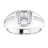Platinum Lab-Grown Diamond Beveled-Edge Bezel-Set Band – 9/10–1 5/8 CTW - view 3