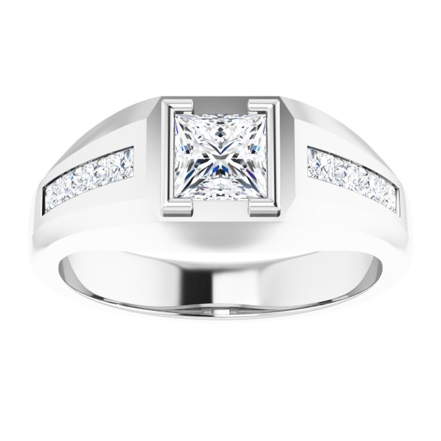Platinum Lab-Grown Diamond Beveled-Edge Bezel-Set Band – 9/10–1 5/8 CTW - view 3