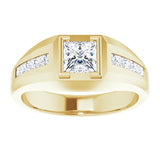 14K Gold Lab-Grown Diamond Beveled-Edge Bezel-Set Band – 9/10–1 5/8 CTW - Yellow Gold - view 3