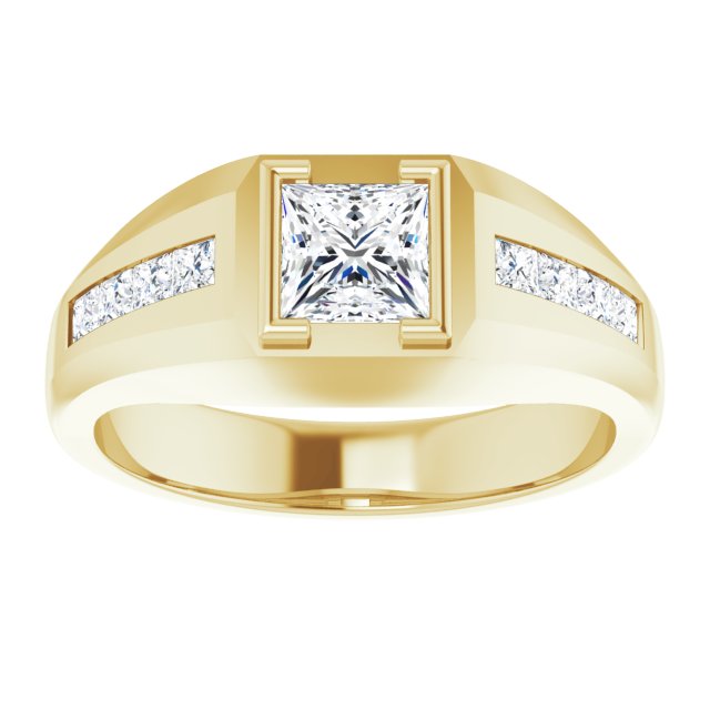 14K Gold Lab-Grown Diamond Beveled-Edge Bezel-Set Band – 9/10–1 5/8 CTW - Yellow Gold - view 3
