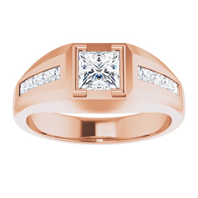 14K Gold Lab-Grown Diamond Beveled-Edge Bezel-Set Band – 9/10–1 5/8 CTW - Rose Gold - view 3