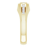 14K Gold Lab-Grown Diamond Beveled-Edge Bezel-Set Band - Yellow Gold - view 4